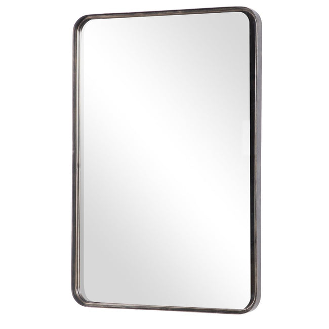 Dark Bronze Rounded Corner Metal Frame Mirror - Uttermost - Rectangular Mirrors by Modest Hut