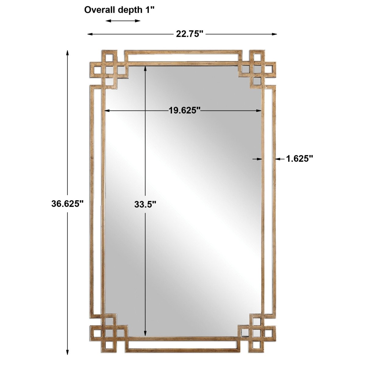 Devoll Antique Gold Mirror - Uttermost - Rectangular Mirrors by Modest Hut