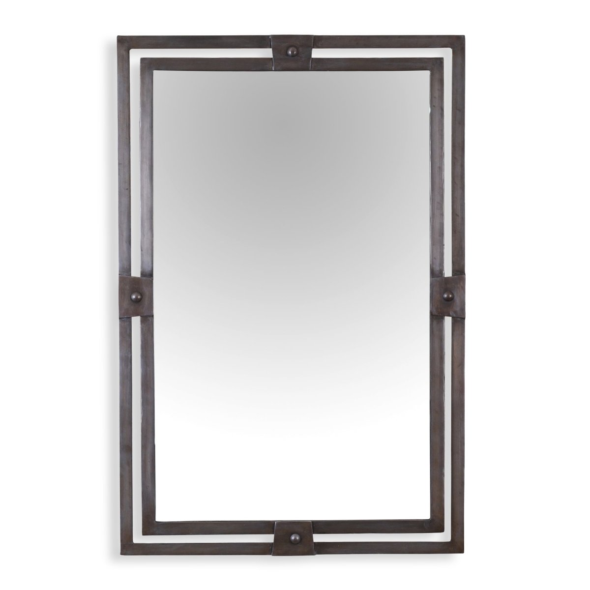 Distressed Gunmetal Iron Frame Mirror - Uttermost - Rectangular Mirrors by Modest Hut