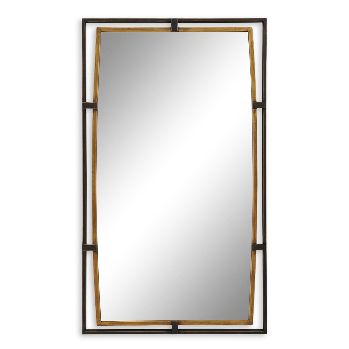 Dual Framed Antique Gold Rectangular Mirror - Modest Hut | Modest Hut
