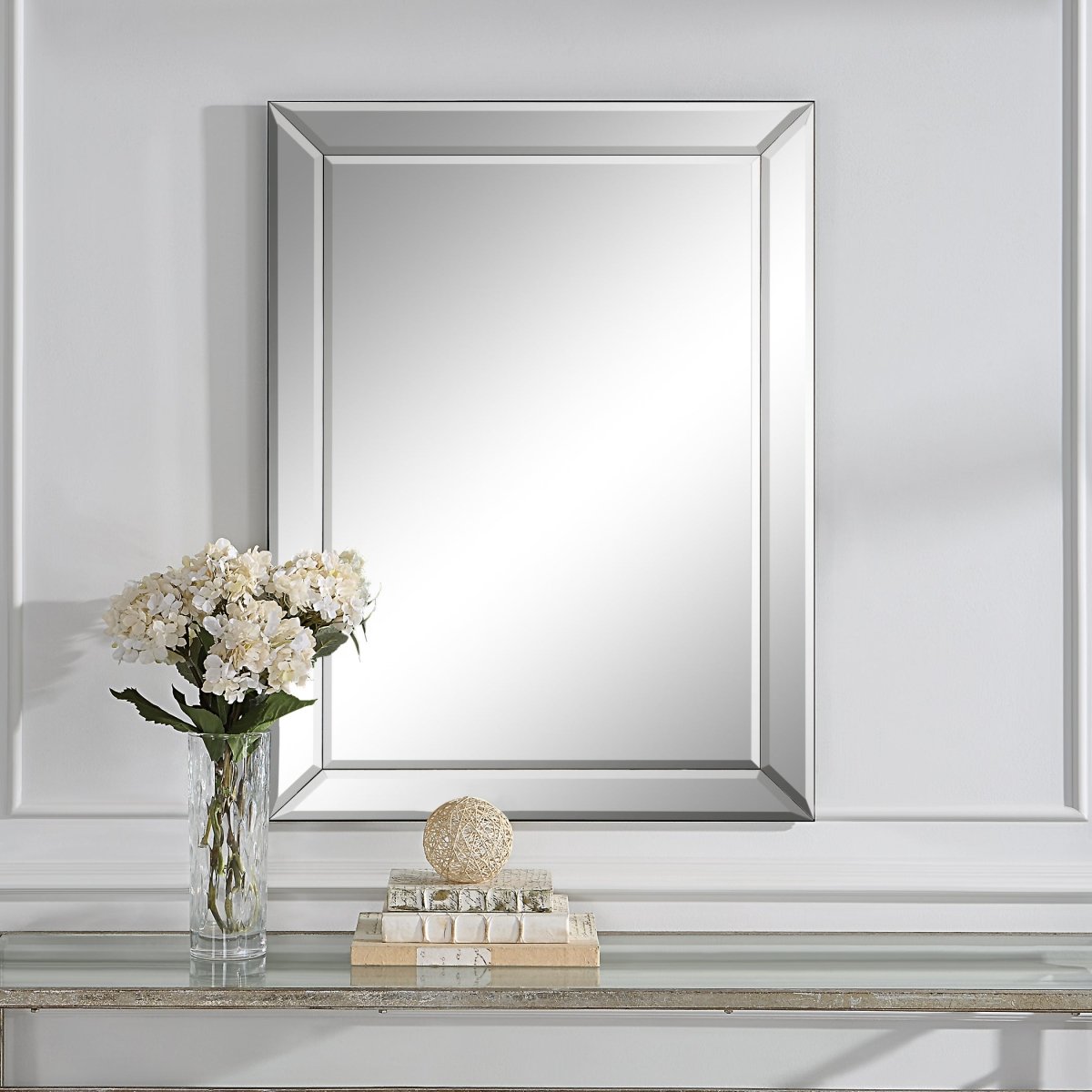 Elegant Frameless Beveled Panels Mirror - Uttermost - Rectangular Mirrors by Modest Hut