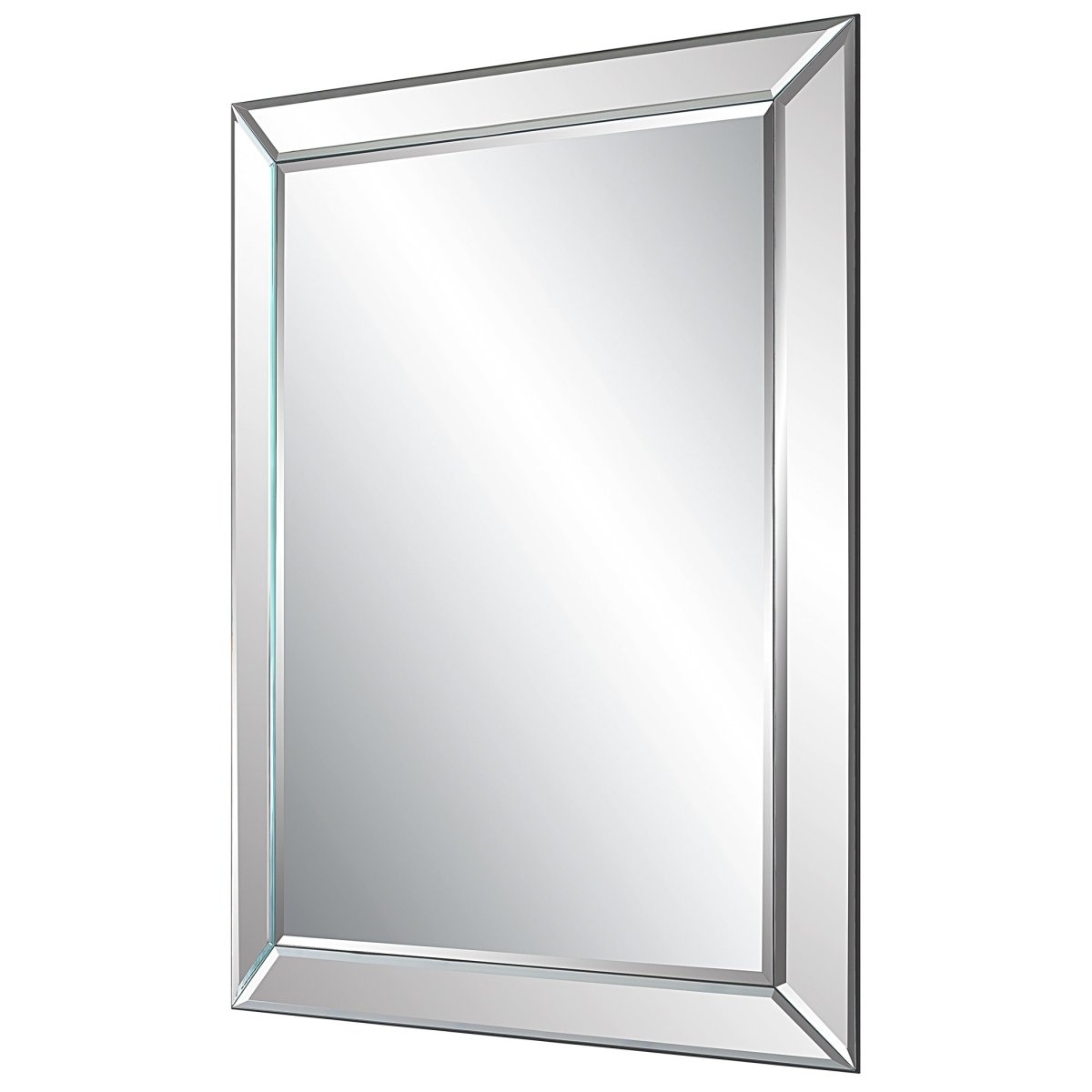 Elegant Frameless Beveled Panels Mirror - Uttermost - Rectangular Mirrors by Modest Hut