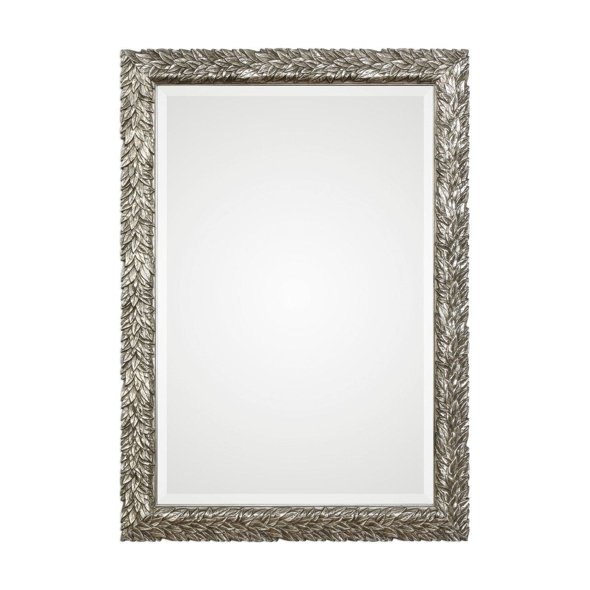 Evelina Silver Leaves Mirror - Uttermost - Rectangular Mirrors by Modest Hut