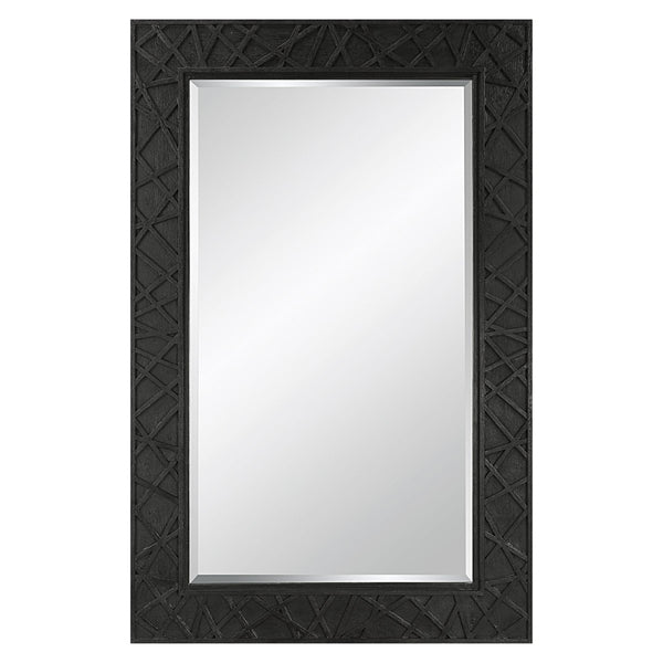 Everest Satin Black Mirror - Uttermost - Rectangular Mirrors by Modest Hut