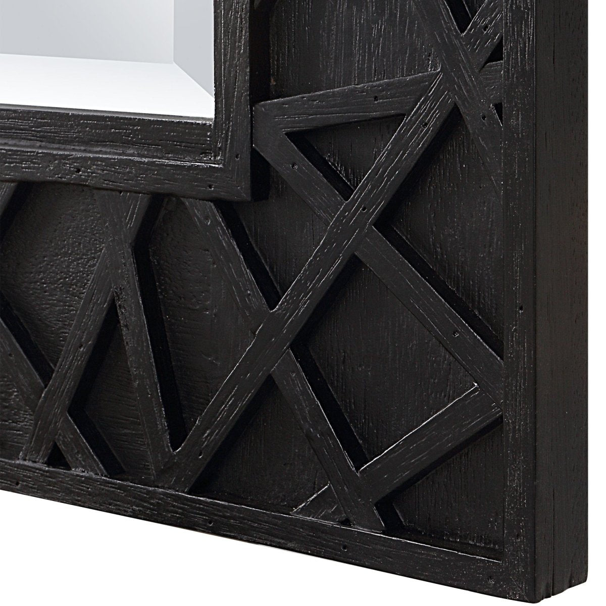 Everest Satin Black Mirror - Uttermost - Rectangular Mirrors by Modest Hut