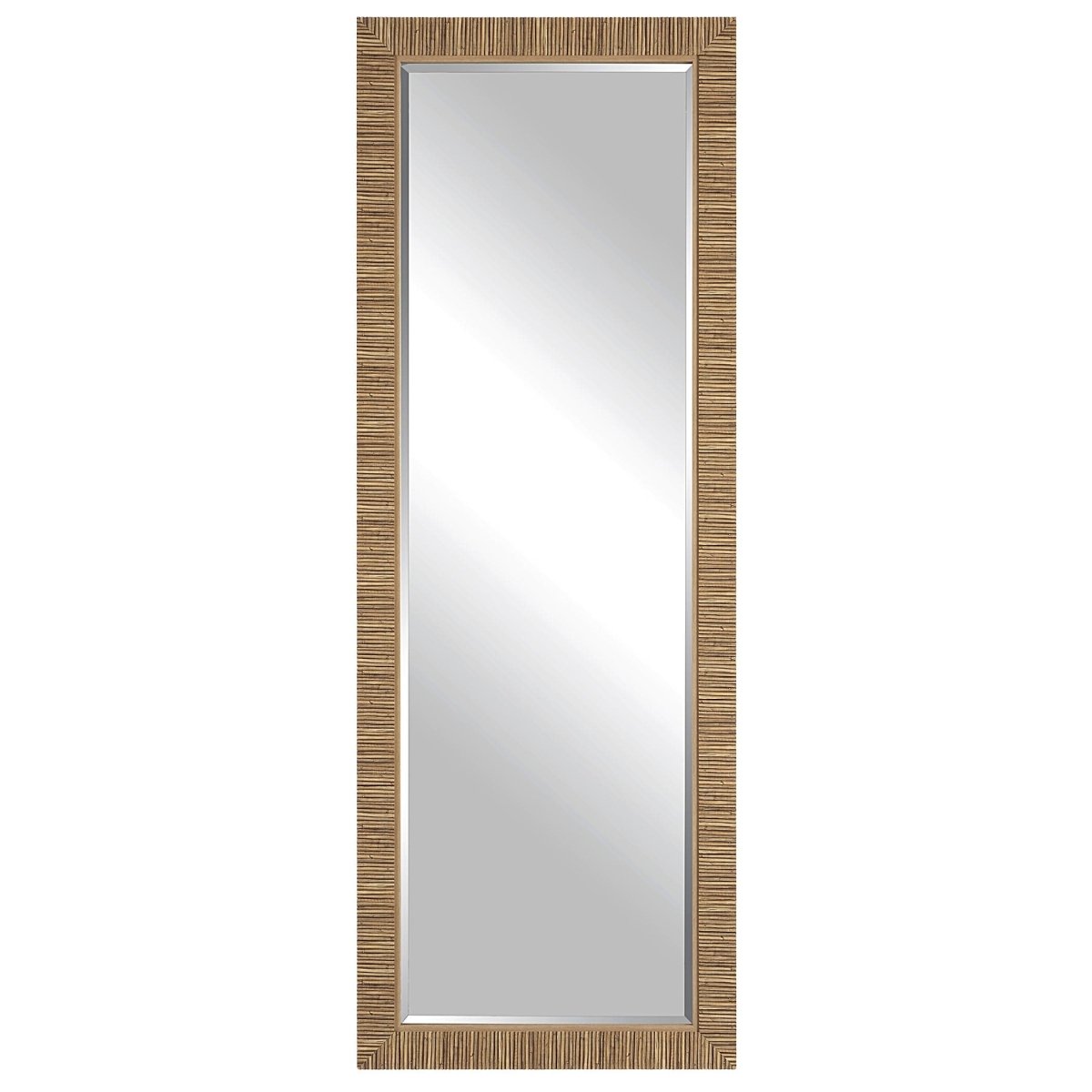 Faux Rattan Long Mirror - Uttermost - Rectangular Mirrors by Modest Hut