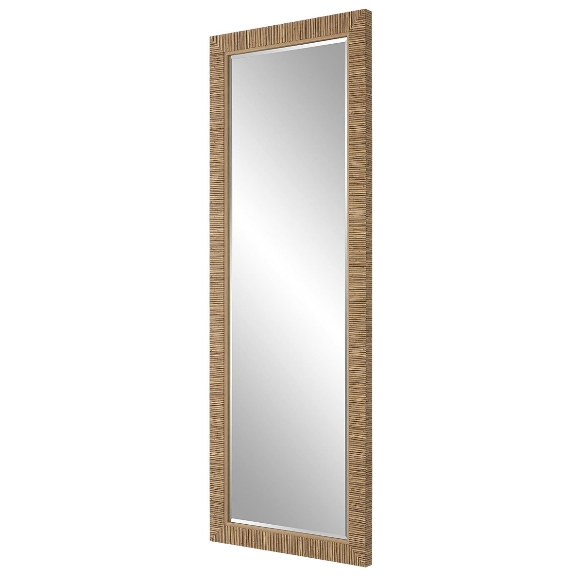 Faux Rattan Long Mirror - Uttermost - Rectangular Mirrors by Modest Hut