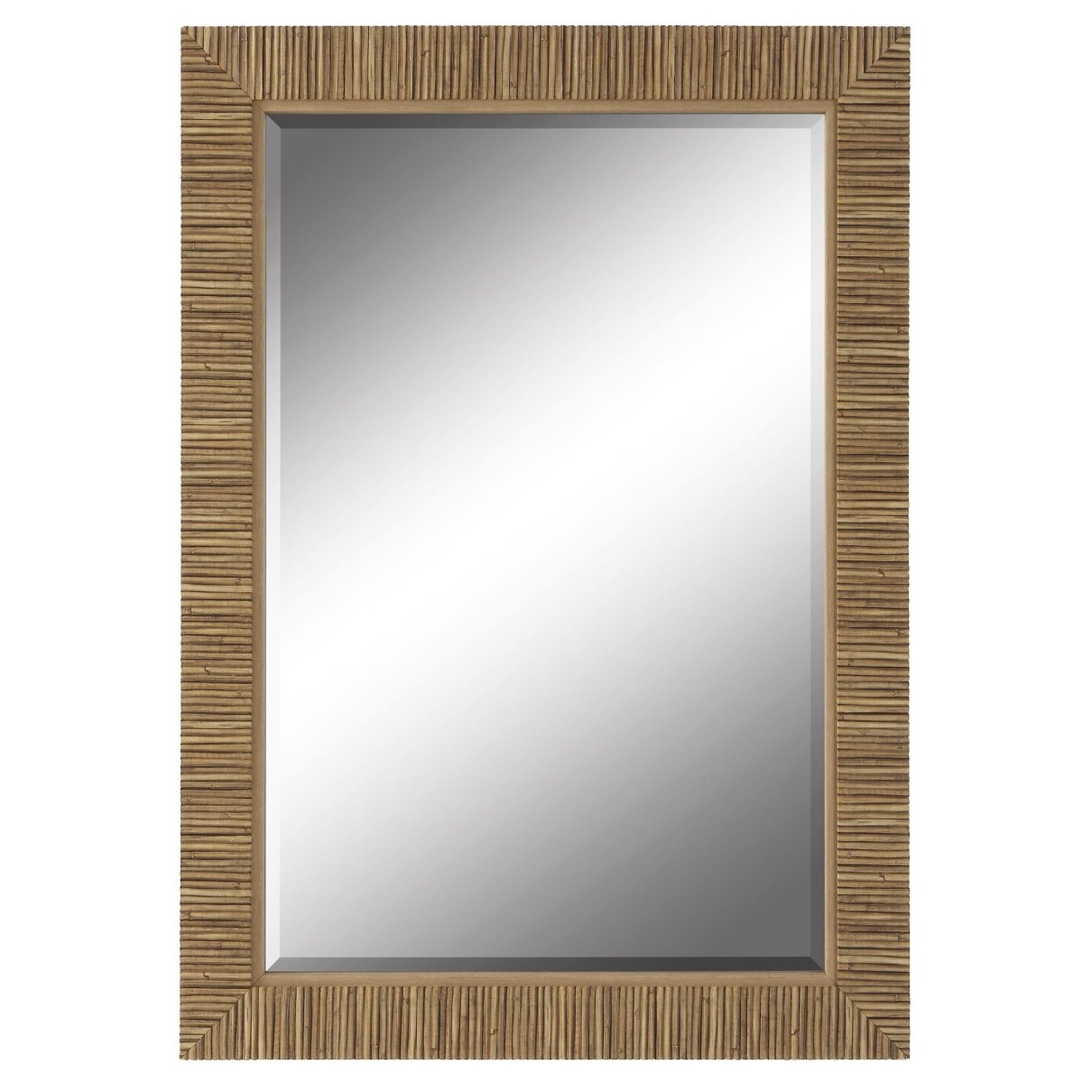 Faux Rattan Rectangular Mirror - Uttermost - Rectangular Mirrors by Modest Hut