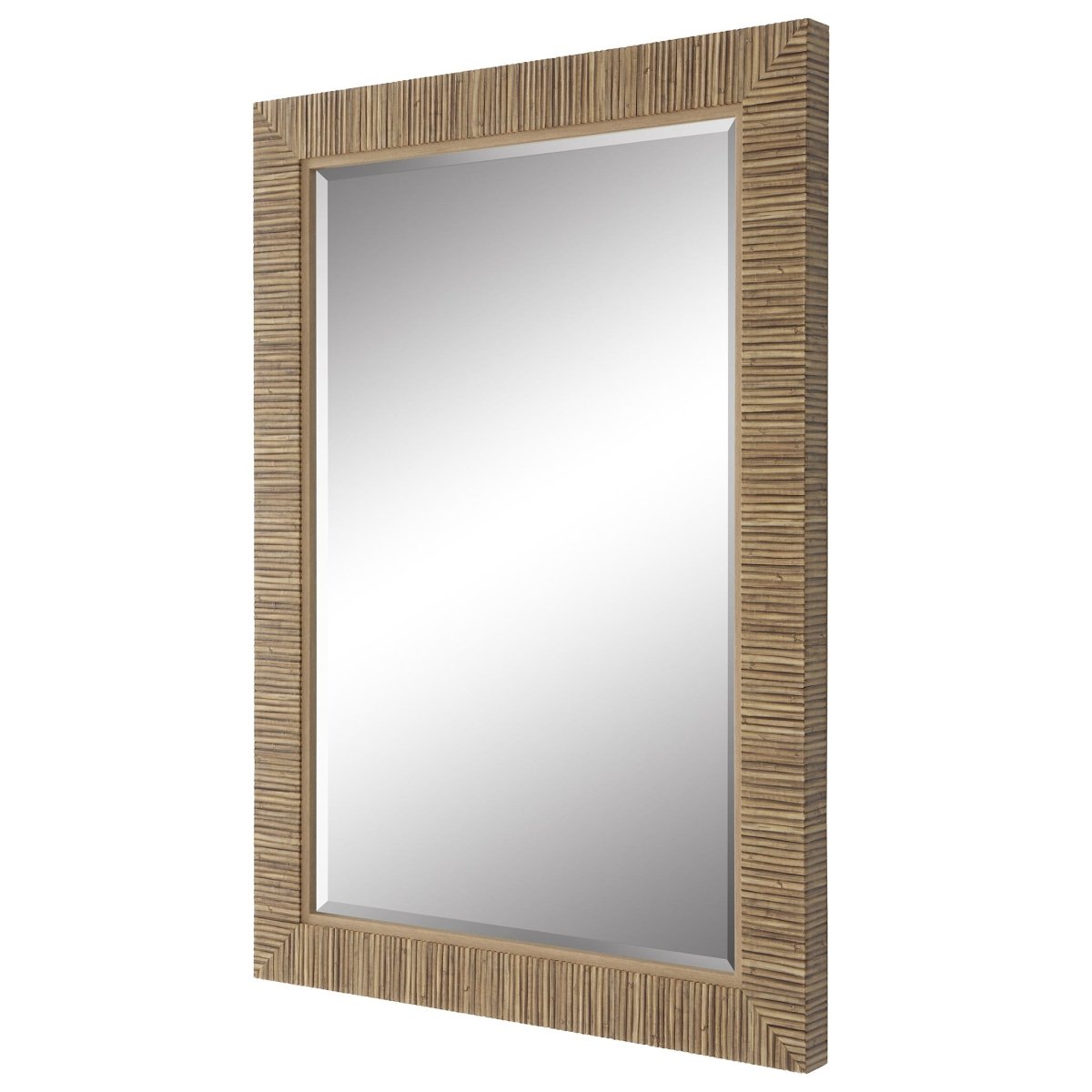 Faux Rattan Rectangular Mirror - Uttermost - Rectangular Mirrors by Modest Hut