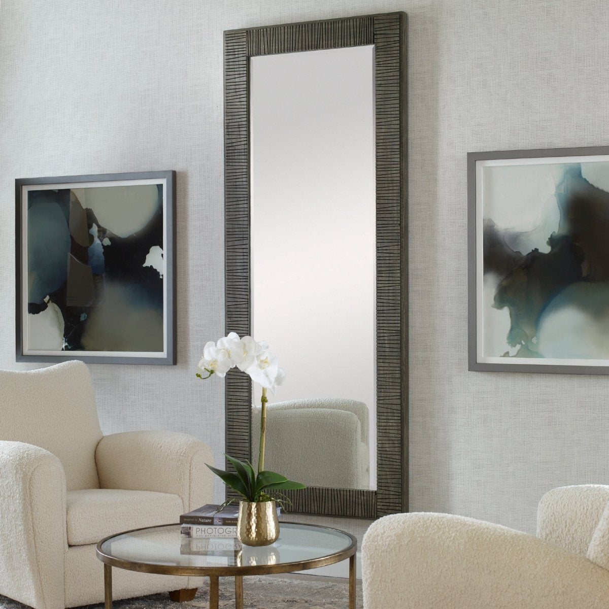 Figaro Oversized Wooden Mirror - Uttermost - Rectangular Mirrors by Modest Hut