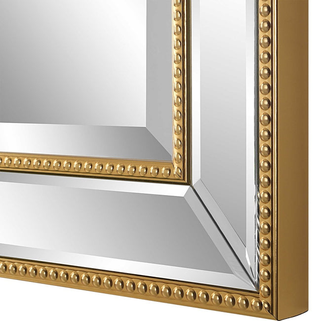 Gold Beaded Rectangular Mirror - Uttermost - Rectangular Mirrors by Modest Hut