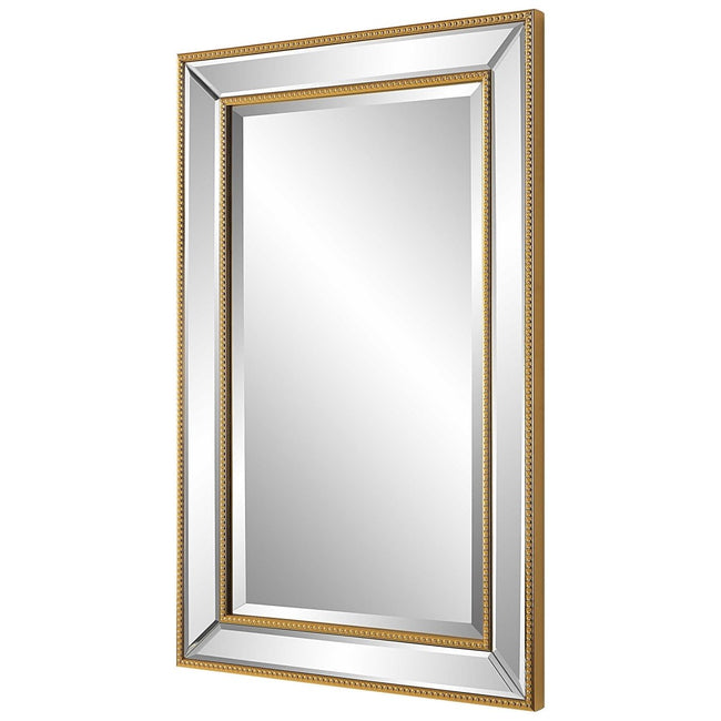 Gold Beaded Rectangular Mirror - Uttermost - Rectangular Mirrors by Modest Hut