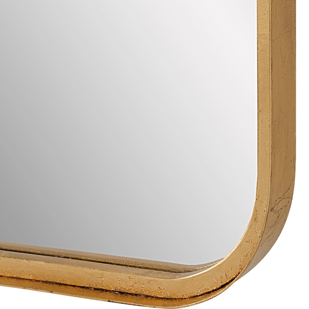 Gold Leaf Rounded Corner Metal Frame Mirror - Uttermost - Rectangular Mirrors by Modest Hut