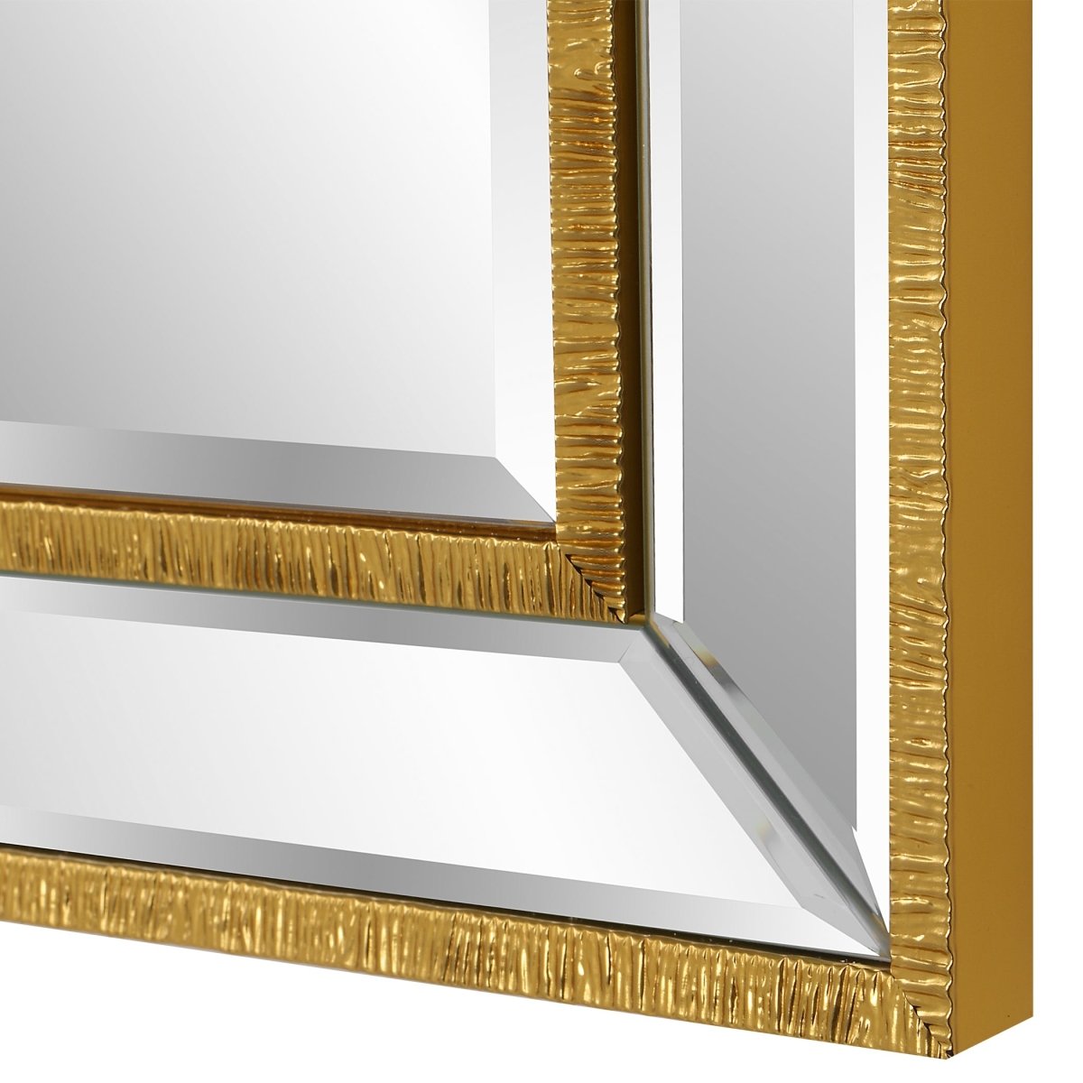 Gold Organic Textured Beveled Mirror - Uttermost - Rectangular Mirrors by Modest Hut