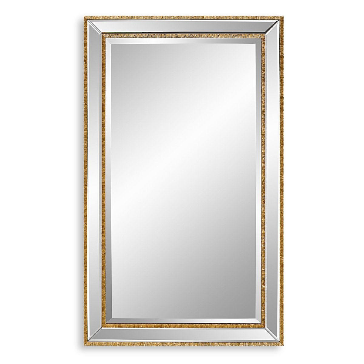 Gold Organic Textured Beveled Mirror - Uttermost - Rectangular Mirrors by Modest Hut