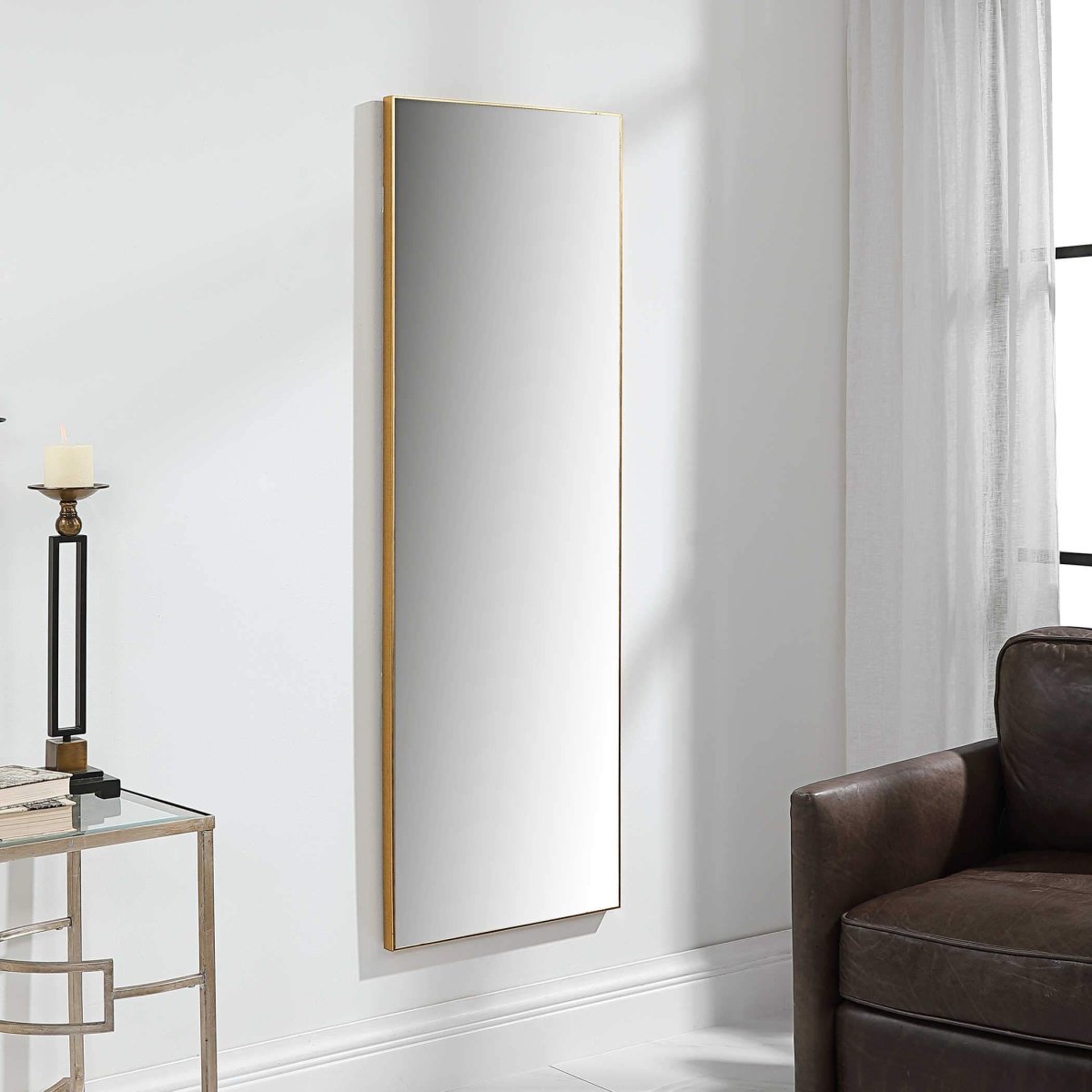 Gold Tall Aetatis Mirror - Uttermost - Rectangular Mirrors by Modest Hut