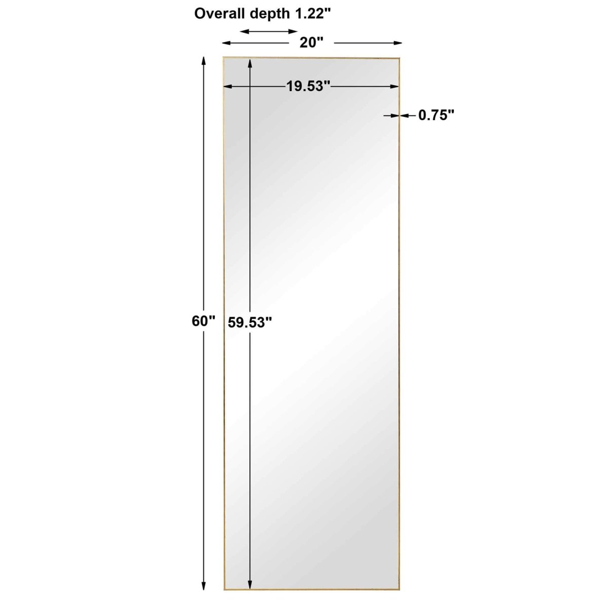 Gold Tall Aetatis Mirror - Uttermost - Rectangular Mirrors by Modest Hut