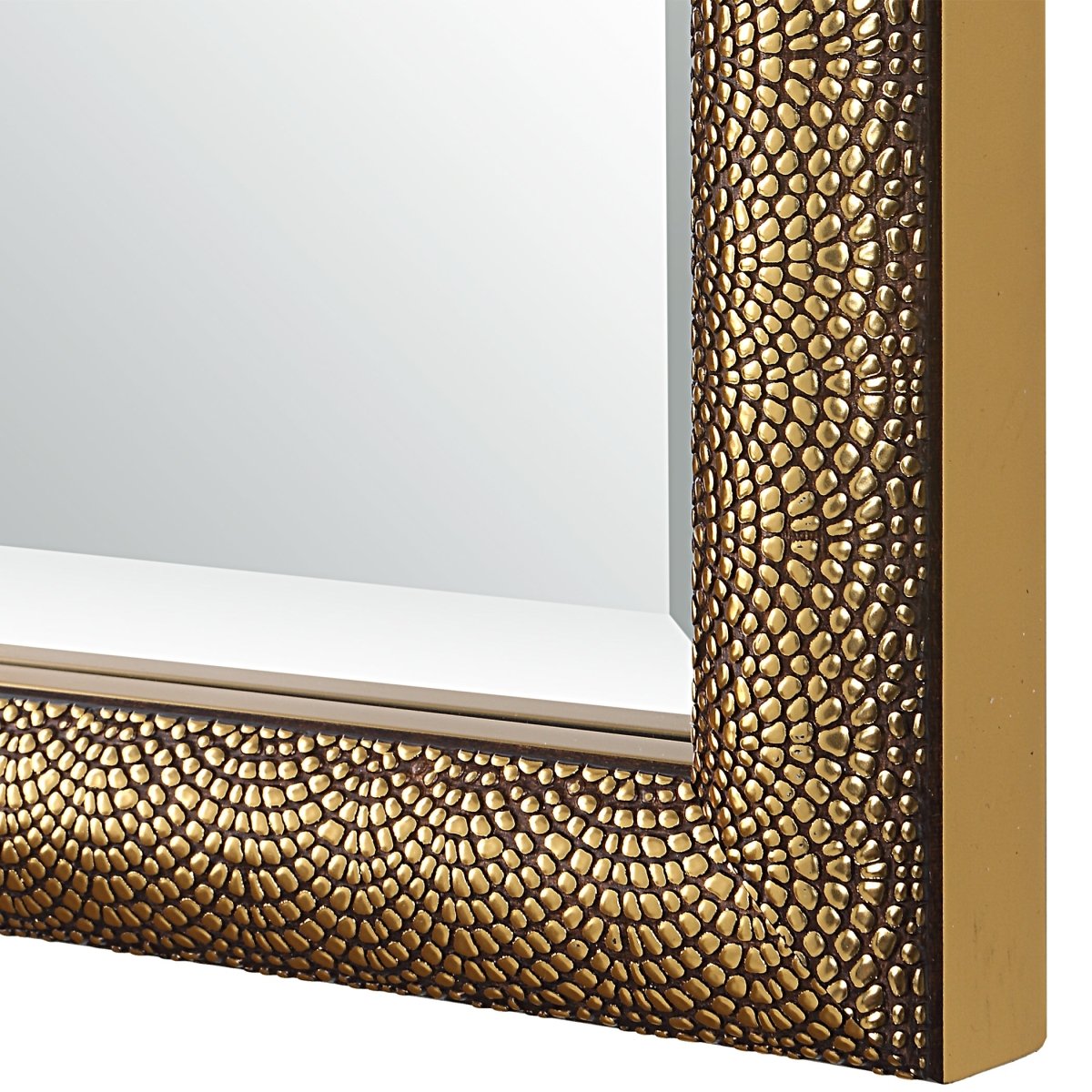 Gold Textured Beveled Frame Mirror - Uttermost - Rectangular Mirrors by Modest Hut