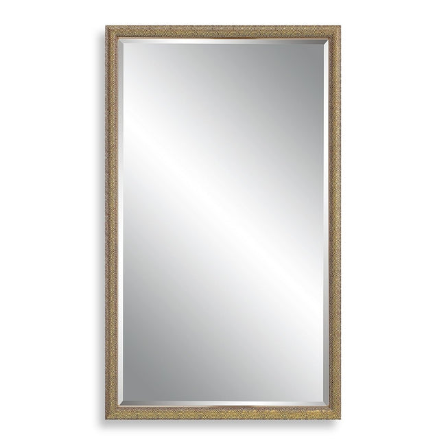 Gold Textured Beveled Frame Mirror - Uttermost - Rectangular Mirrors by Modest Hut
