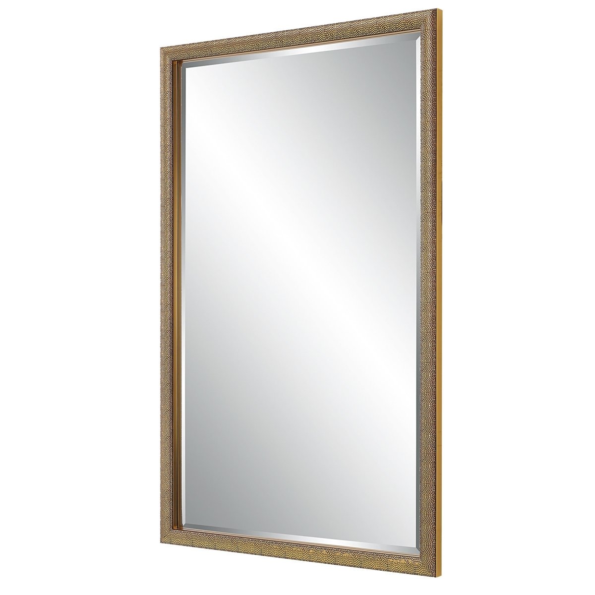 Gold Textured Beveled Frame Mirror - Uttermost - Rectangular Mirrors by Modest Hut