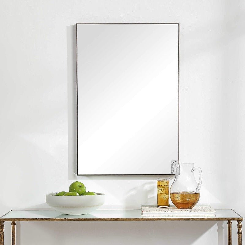 Gunmetal Thin Frame Mirror - Uttermost - Rectangular Mirrors by Modest Hut