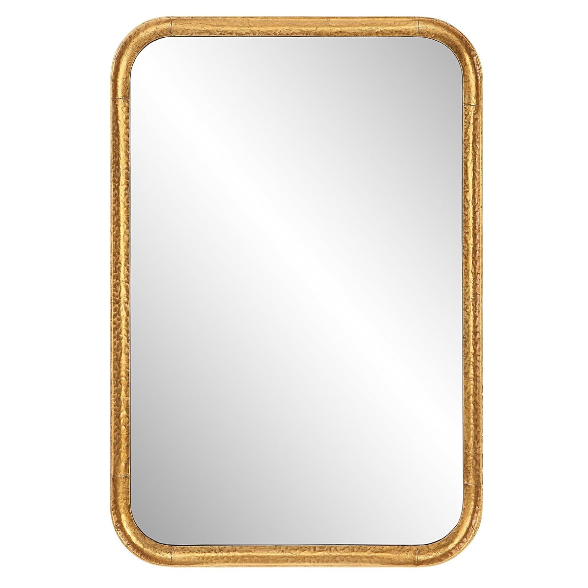 Hammered Metal Gold Leaf Mirror - Uttermost - Rectangular Mirrors by Modest Hut