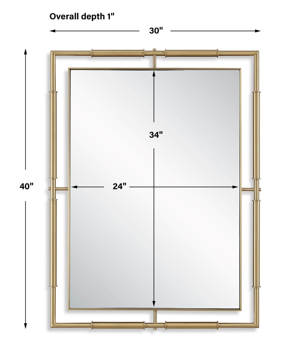 It's All Connected Rectangle Brass Mirror - Uttermost - Rectangular Mirrors by Modest Hut