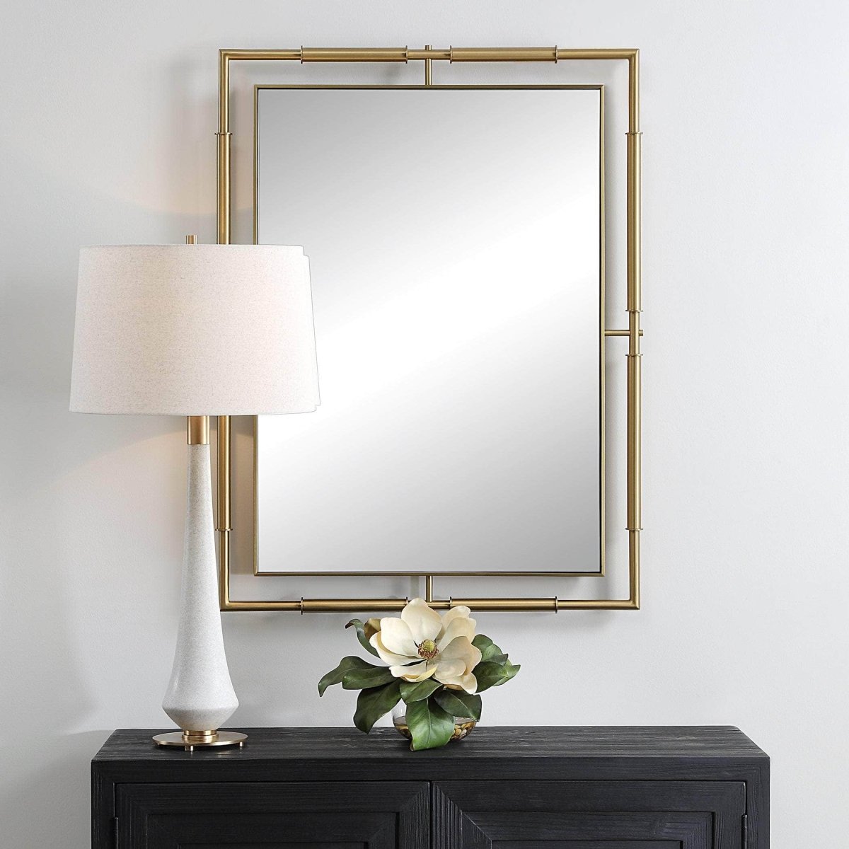 It's All Connected Rectangle Brass Mirror - Uttermost - Rectangular Mirrors by Modest Hut