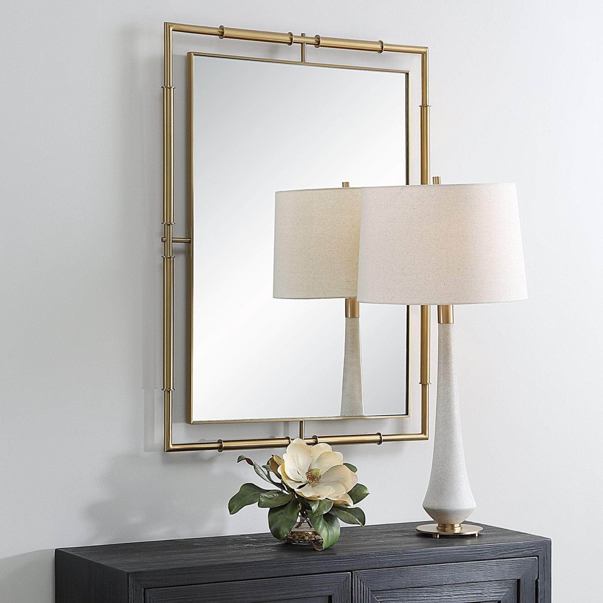 It's All Connected Rectangle Brass Mirror - Uttermost - Rectangular Mirrors by Modest Hut