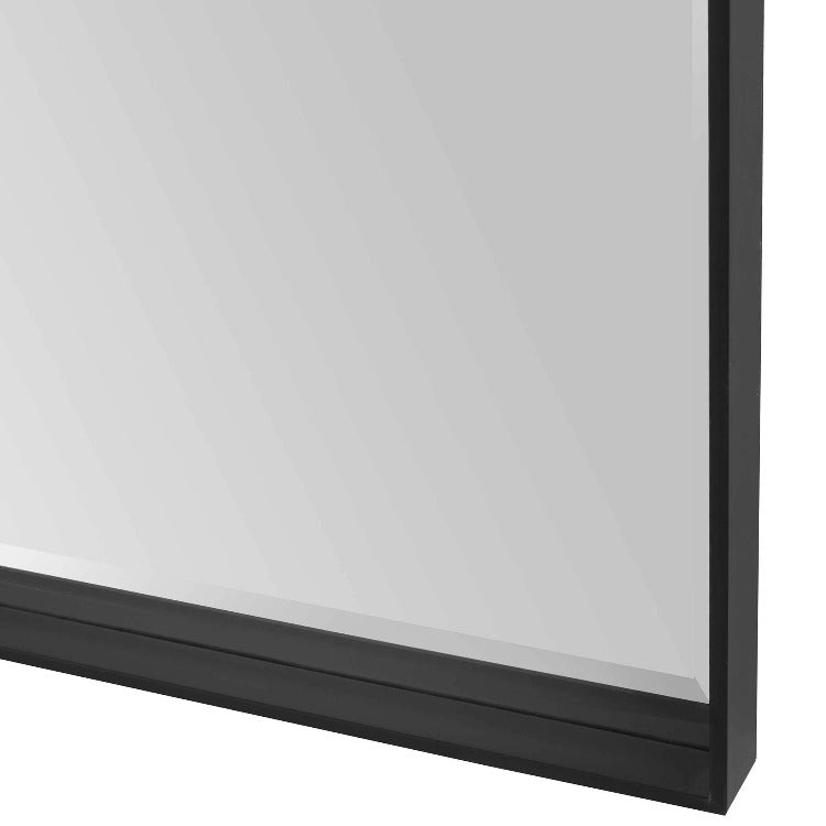 Kahn Oversized Rectangular Black Wall Mirror - Uttermost - Rectangular Mirrors by Modest Hut