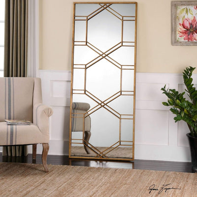 Kennis Large Gold Leaf Mirror - Uttermost - Rectangular Mirrors by Modest Hut