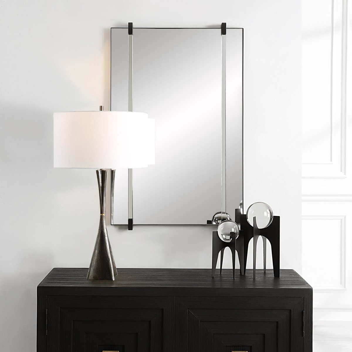 Ladonna Rods Mirror - Uttermost - Rectangular Mirrors by Modest Hut