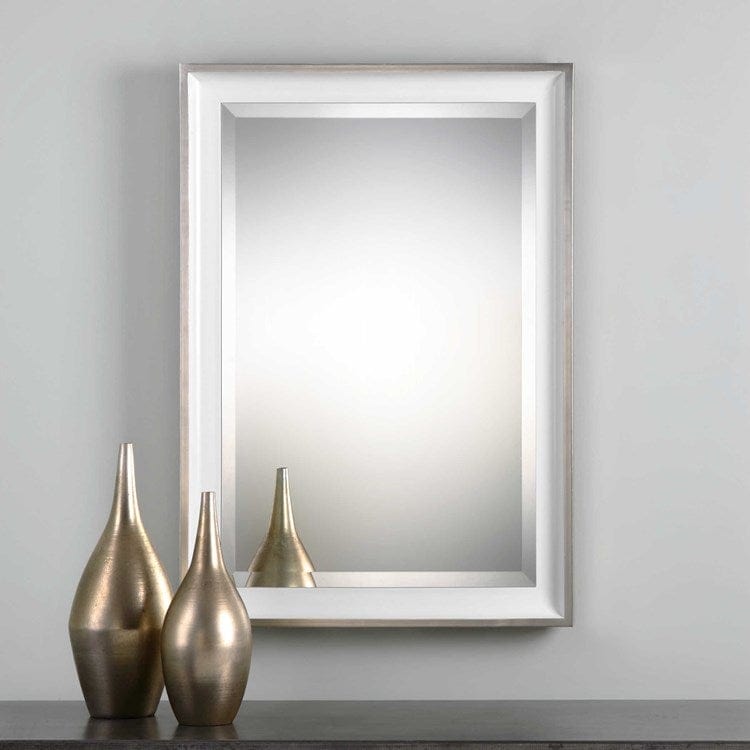 Lahvahn White Silver Mirror - Uttermost - Rectangular Mirrors by Modest Hut