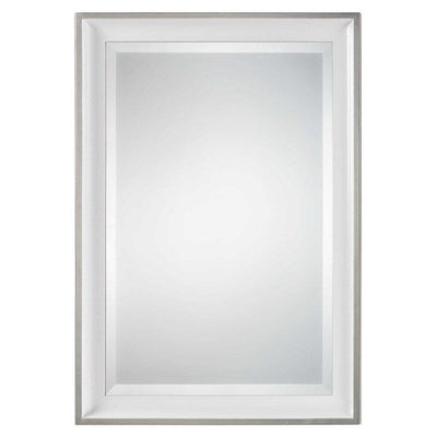 Lahvahn White Silver Mirror - Uttermost - Rectangular Mirrors by Modest Hut