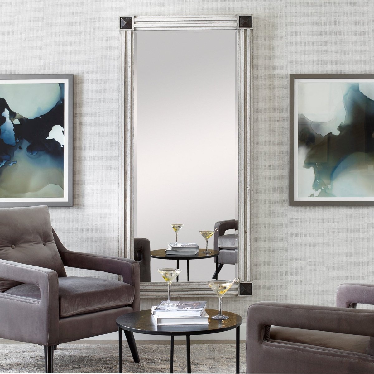 Manor Distressed Oversized Mirror - Uttermost - Rectangular Mirrors by Modest Hut