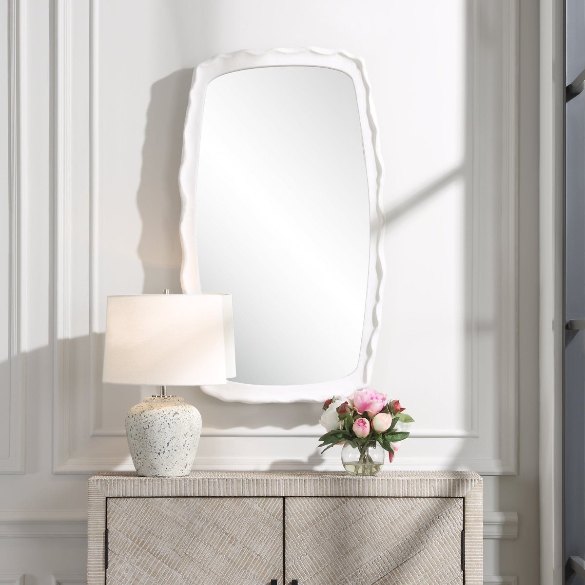 Marbella White Mirror - Uttermost - Rectangular Mirrors by Modest Hut