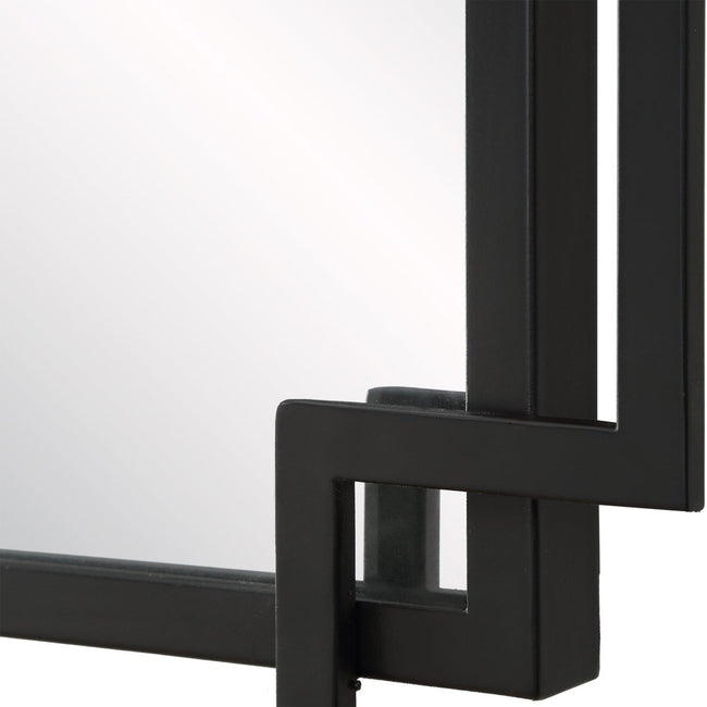 Matte Black Overlapping Frames Contemporary Mirror - Uttermost - Rectangular Mirrors by Modest Hut