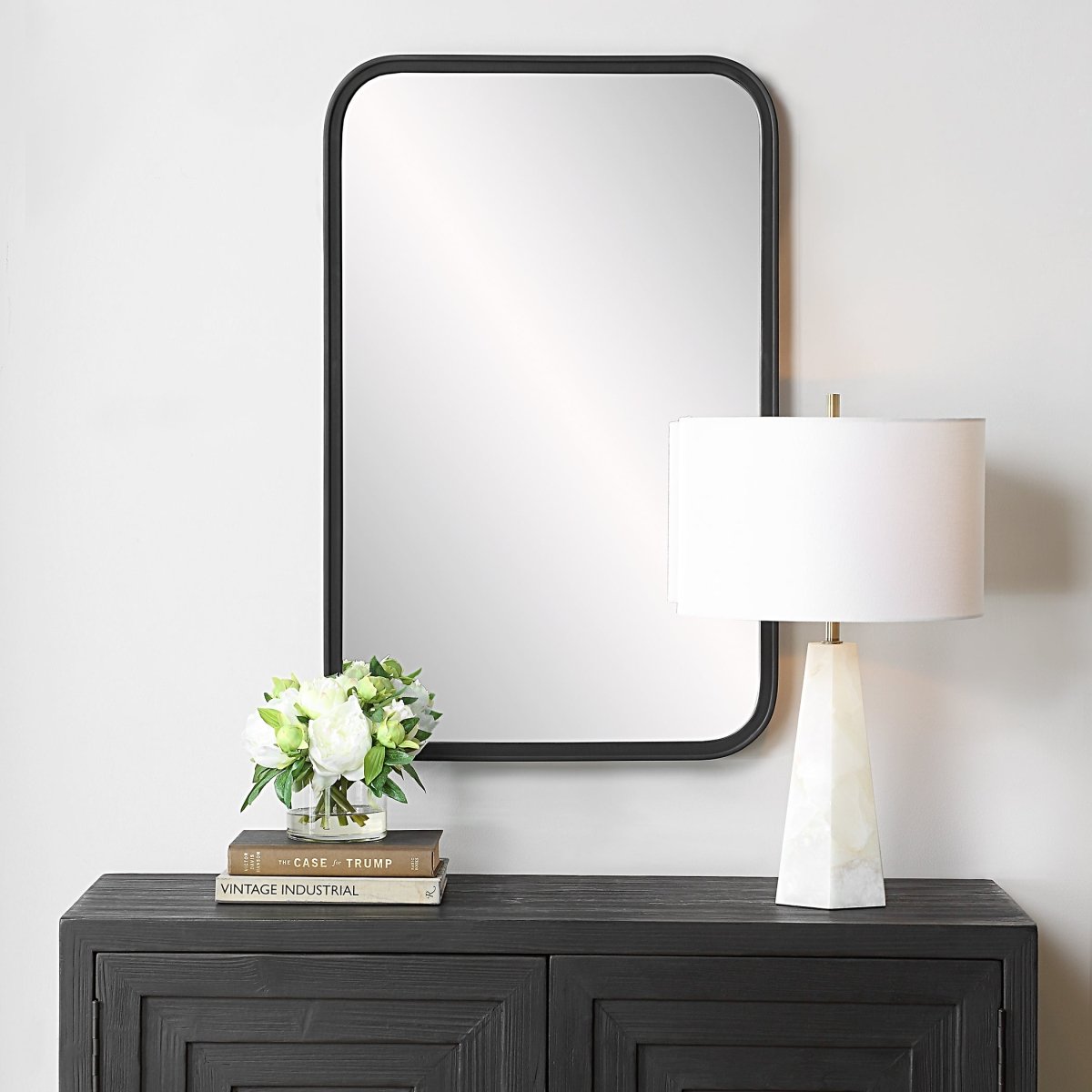 Matte Black Rectangular Mirror - Uttermost - Rectangular Mirrors by Modest Hut