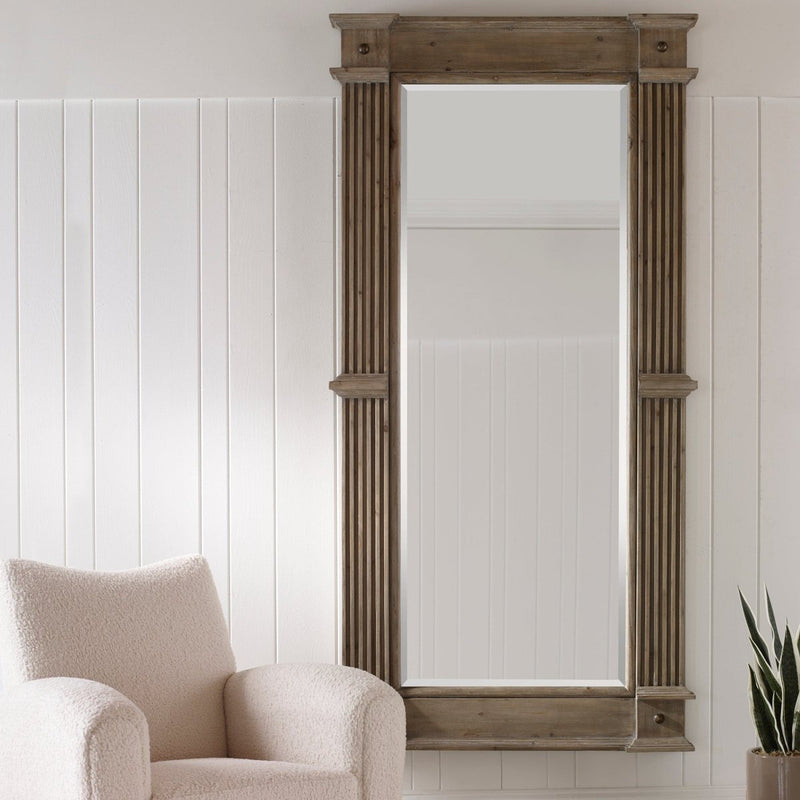 McAllister Natural Wood Oversized Mirror - Uttermost - Rectangular Mirrors by Modest Hut