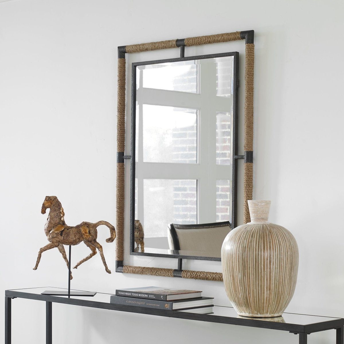 Melville Iron & Rope Mirror - Uttermost - Rectangular Mirrors by Modest Hut