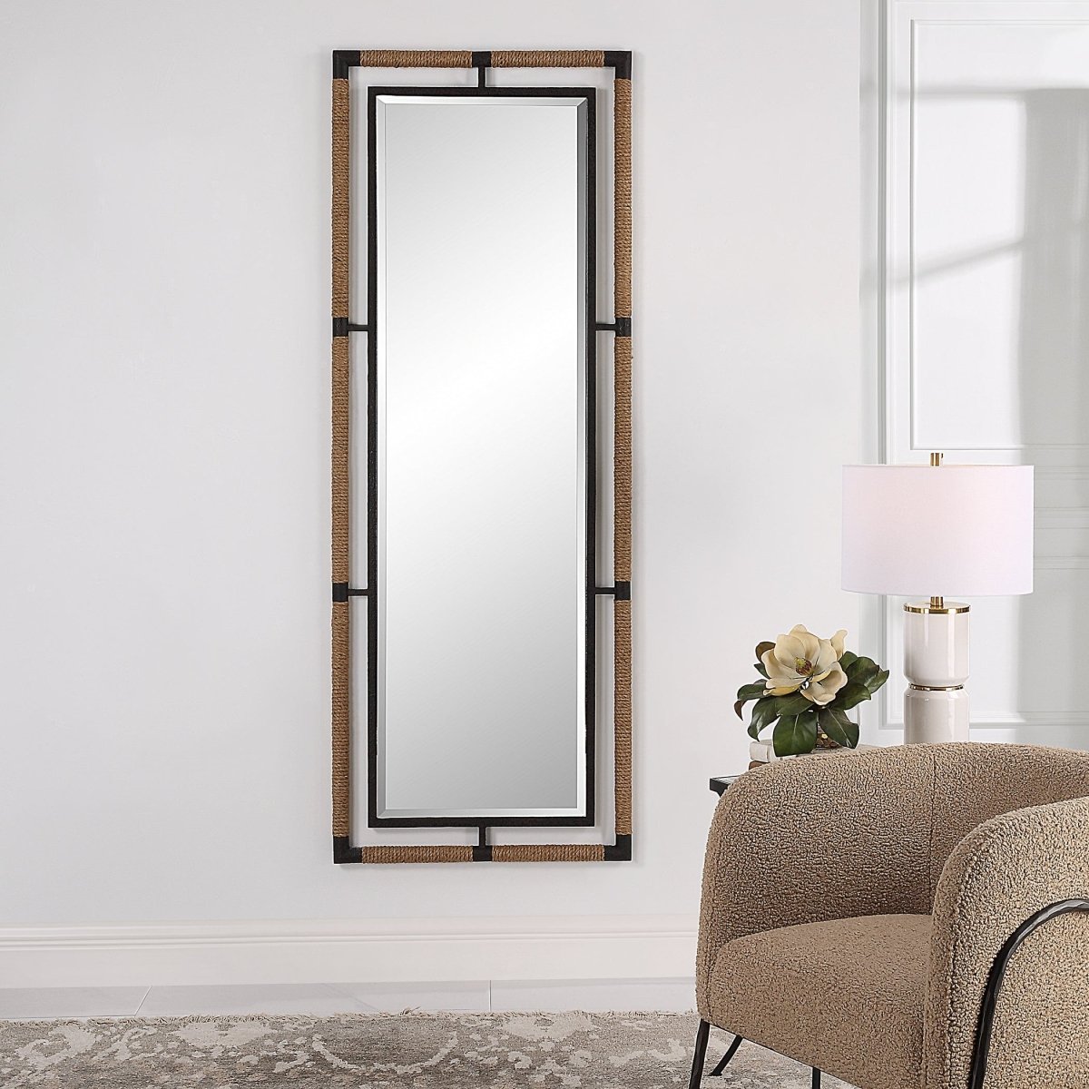 Melville Iron & Rope Tall Mirror - Uttermost - Rectangular Mirrors by Modest Hut