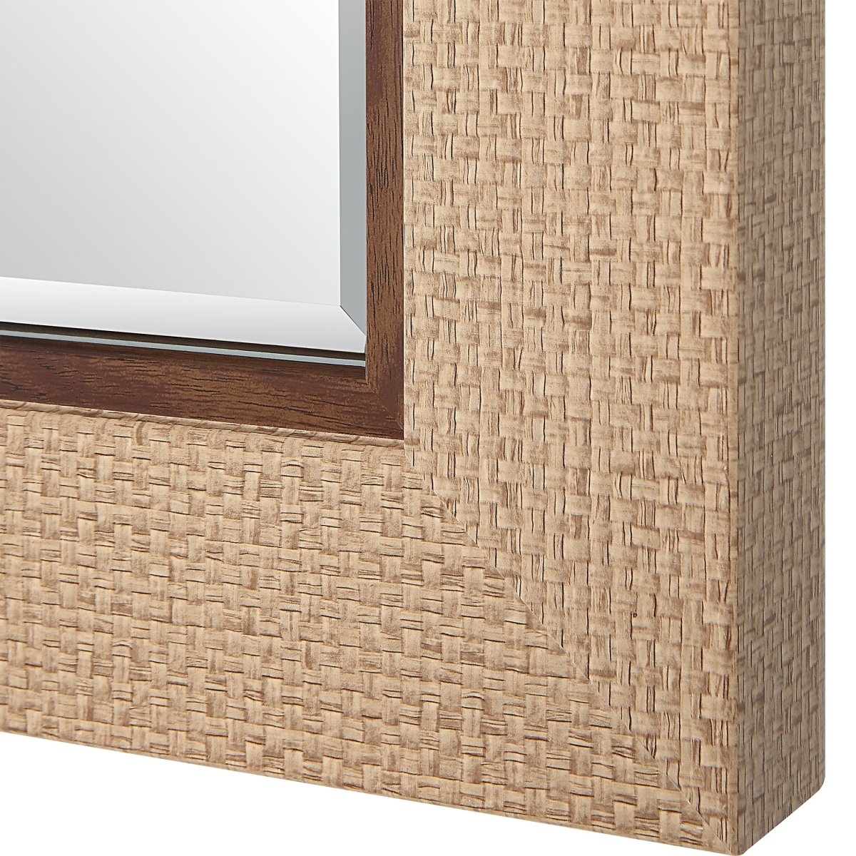 Natural Basket Weave Coastal Frame Mirror - Uttermost - Rectangular Mirrors by Modest Hut