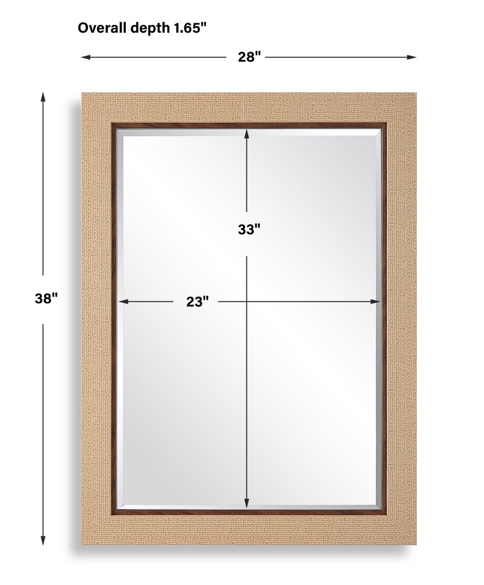 Natural Basket Weave Coastal Frame Mirror - Uttermost - Rectangular Mirrors by Modest Hut