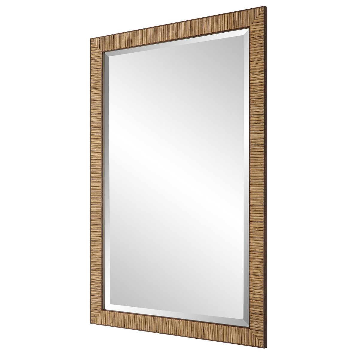 Natural Rattan Look Coastal Frame Mirror - Uttermost - Rectangular Mirrors by Modest Hut