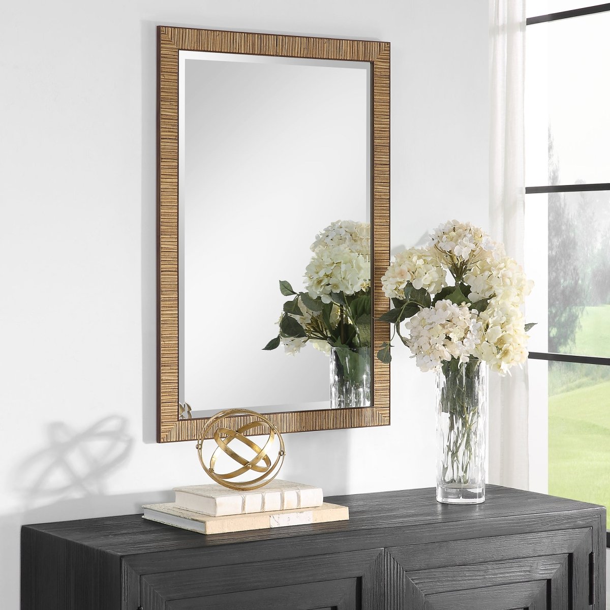 Natural Rattan Look Coastal Frame Mirror - Uttermost - Rectangular Mirrors by Modest Hut