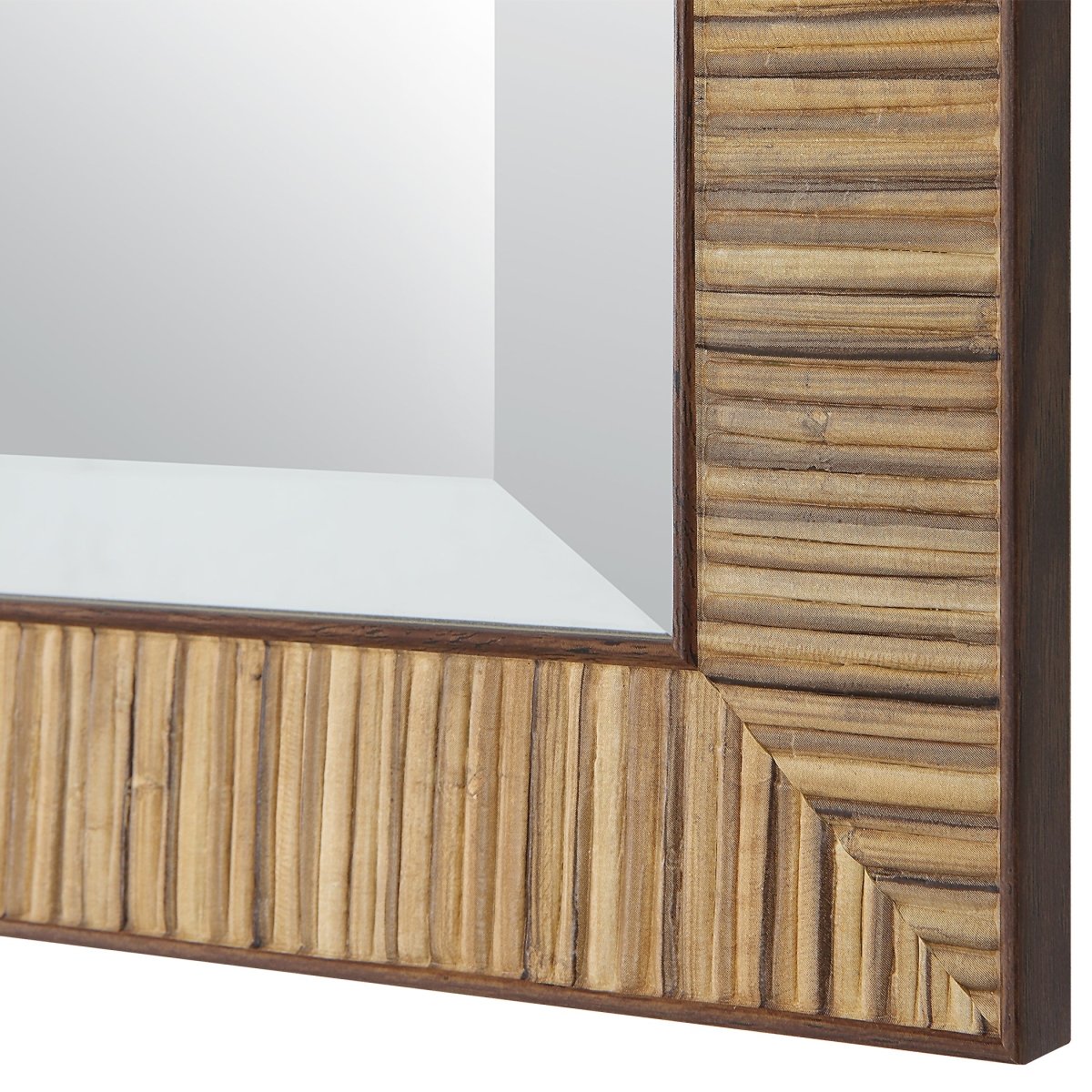 Natural Rattan Look Coastal Frame Mirror - Uttermost - Rectangular Mirrors by Modest Hut