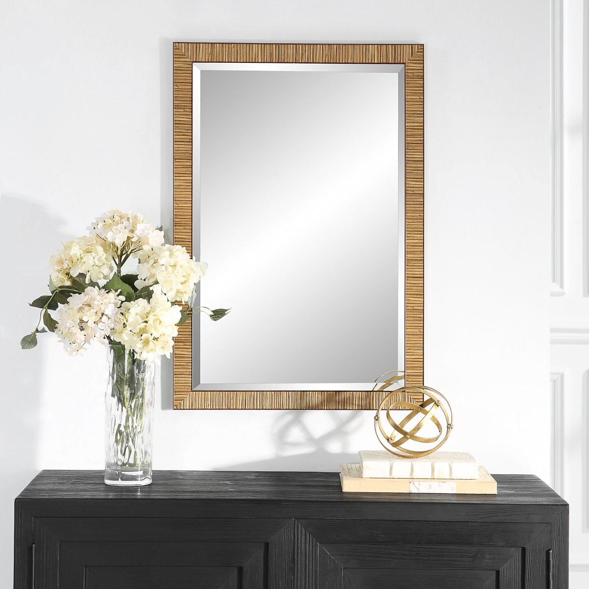 Natural Rattan Look Coastal Frame Mirror - Uttermost - Rectangular Mirrors by Modest Hut