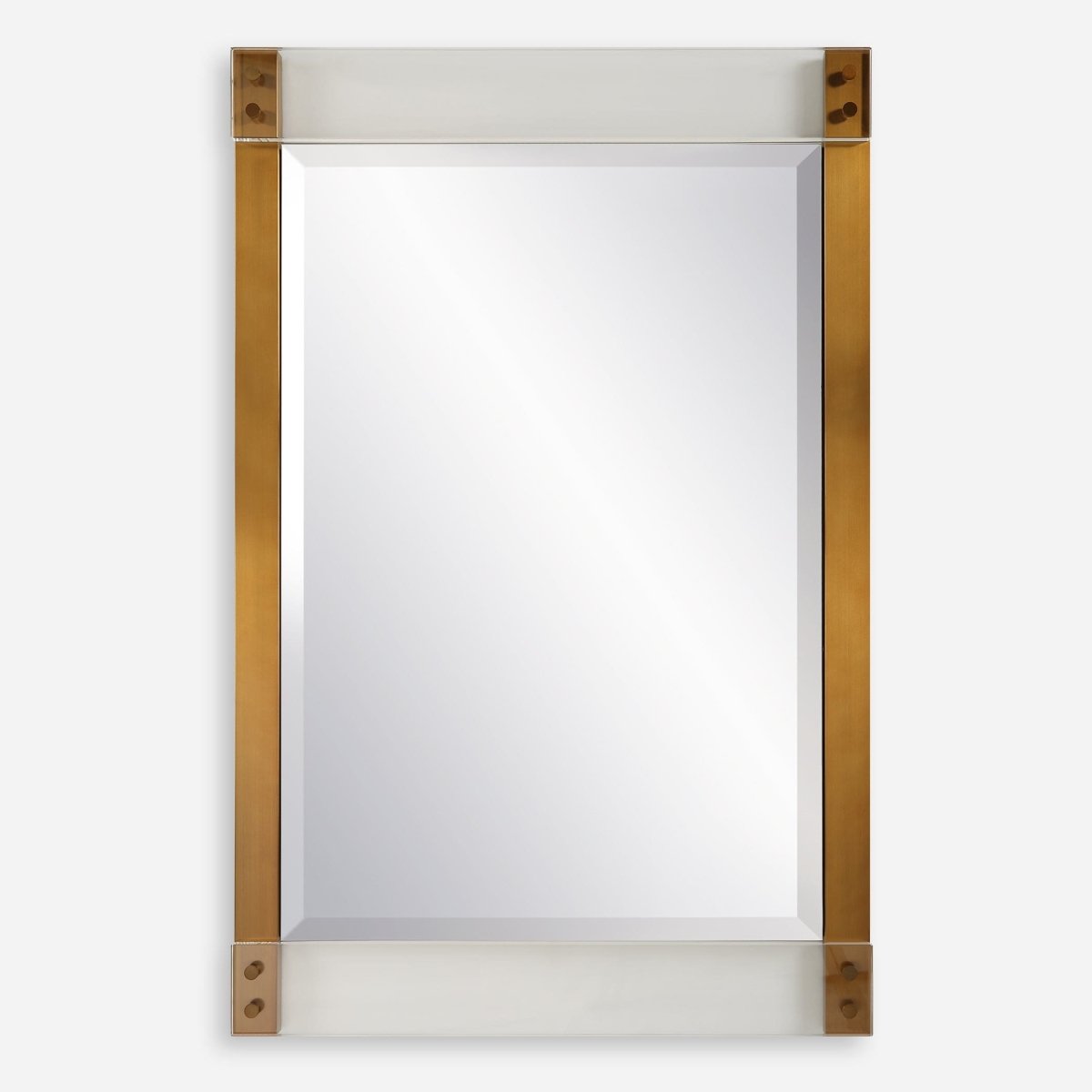 Nera Plated Brass Mirror - Uttermost - Rectangular Mirrors by Modest Hut