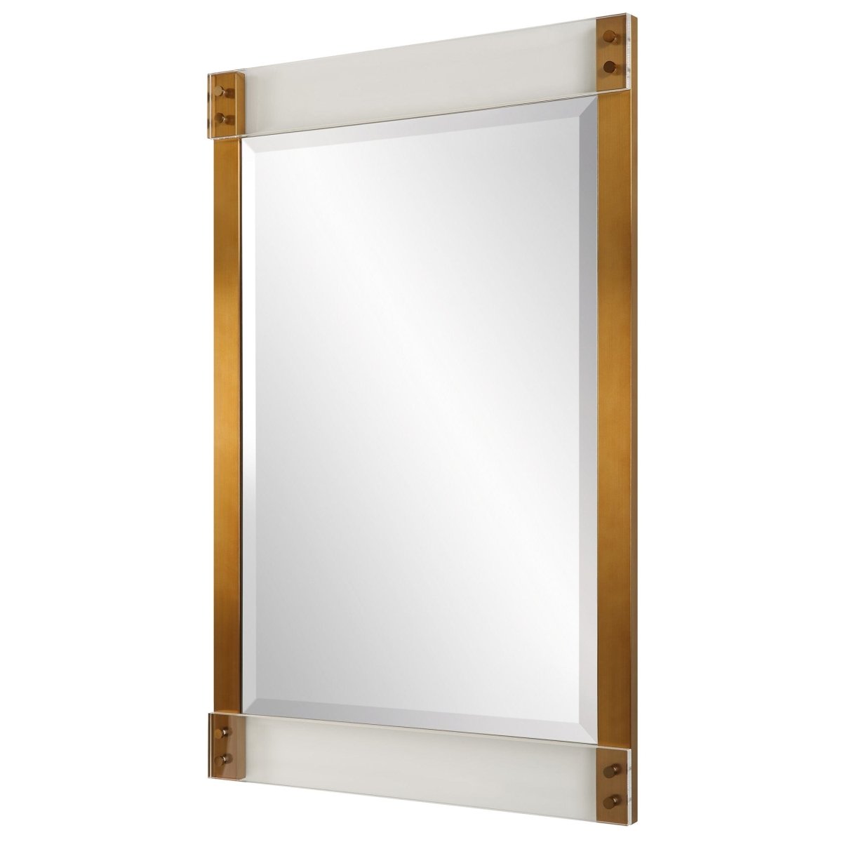 Nera Plated Brass Mirror - Uttermost - Rectangular Mirrors by Modest Hut