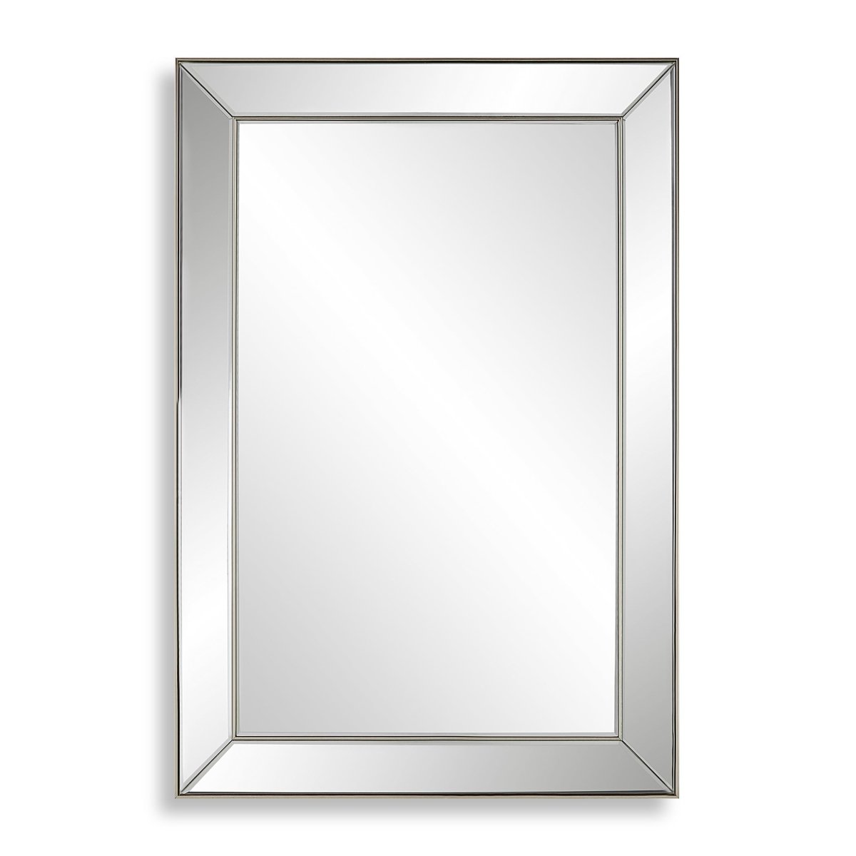 Nickel Rectangular Mirror with Thin Inner Edge - Uttermost - Rectangular Mirrors by Modest Hut